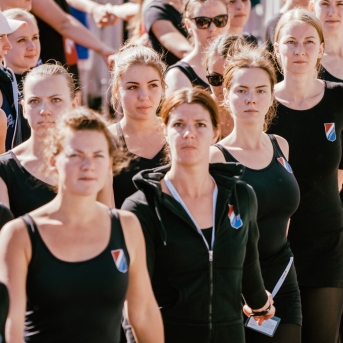 Dancis mēģinājumos Daugavas stadionā - Foto Jurģis Rikveilis