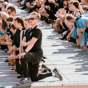 Dancis mēģinājumos Daugavas stadionā - Foto Jurģis Rikveilis