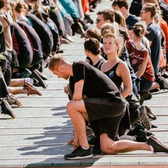 Dancis mēģinājumos Daugavas stadionā - Foto Jurģis Rikveilis