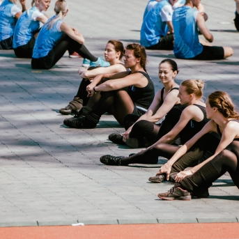 Dancis mēģinājumos Daugavas stadionā - Foto Jurģis Rikveilis