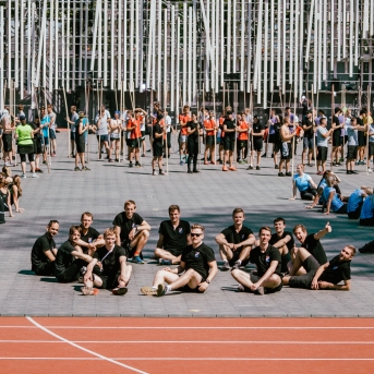 Dancis mēģinājumos Daugavas stadionā - Foto Jurģis Rikveilis