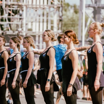 Dancis mēģinājumos Daugavas stadionā - Foto Jurģis Rikveilis