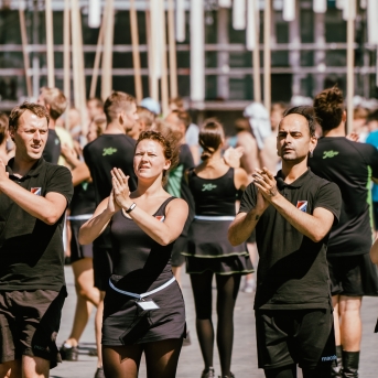 Dancis mēģinājumos Daugavas stadionā - Foto Jurģis Rikveilis