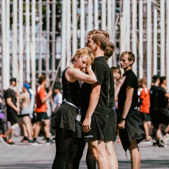 Dancis mēģinājumos Daugavas stadionā - Foto Jurģis Rikveilis